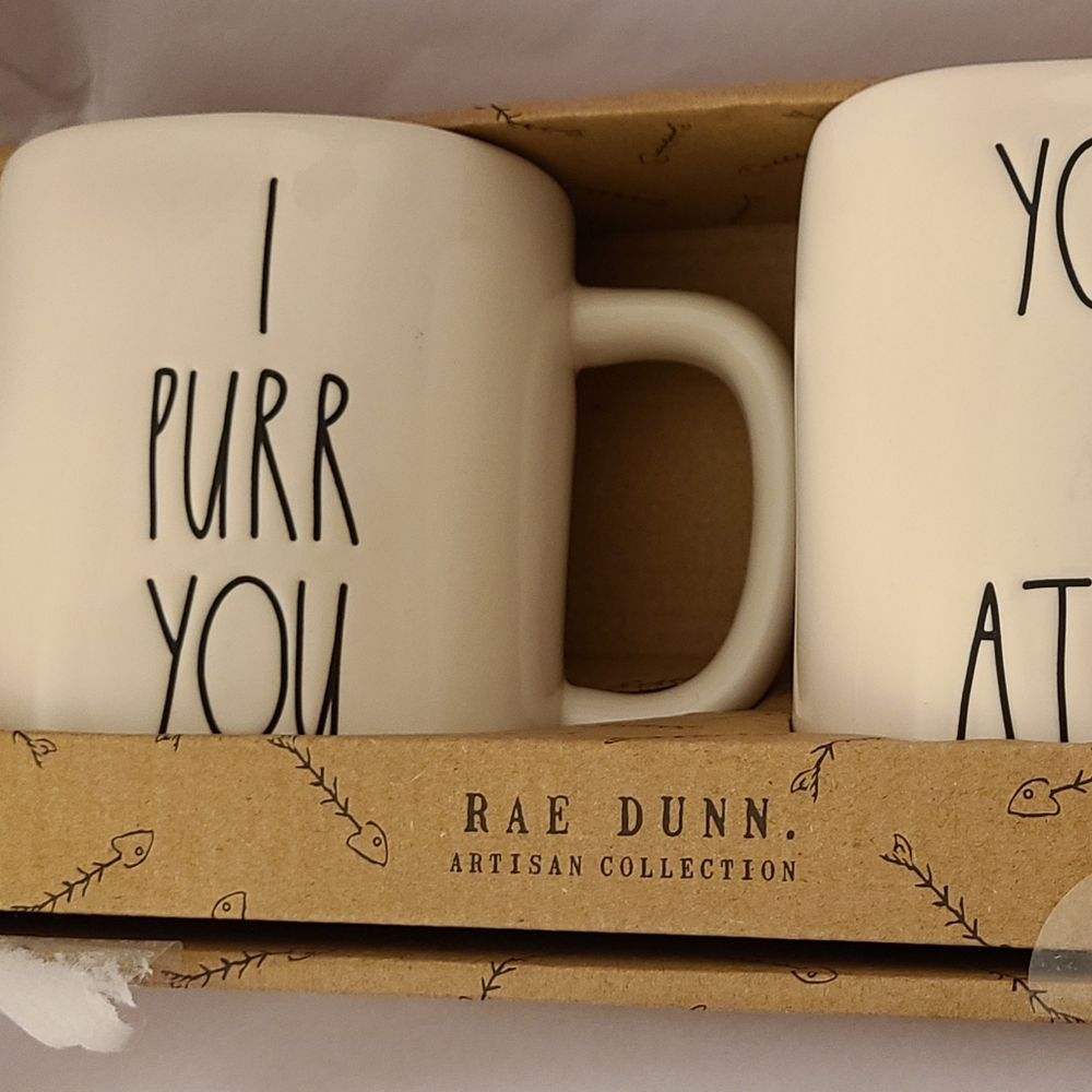 Rae Dunn "I Purr You" mug set